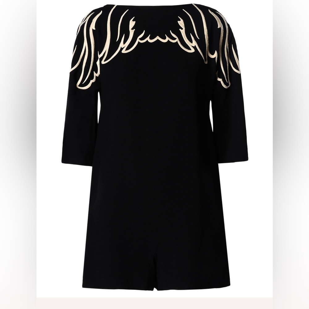 Red valentino wings embroidered jumpsuit